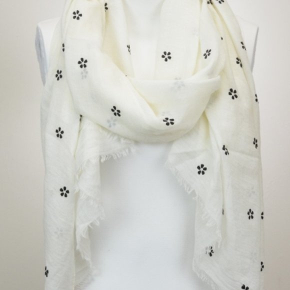 LETO Bohemian DAISY Long Scarf Frayed Edges - Picture 2 of 3